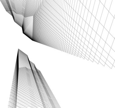  Gelecek perspektifi, soyut mimari duvar kağıdı tasarımı, dijital geometrik konsept arkaplan
