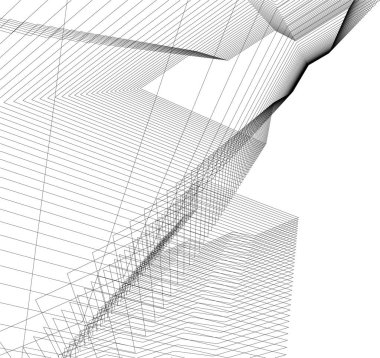  Gelecek perspektifi, soyut mimari duvar kağıdı tasarımı, dijital geometrik konsept arkaplan