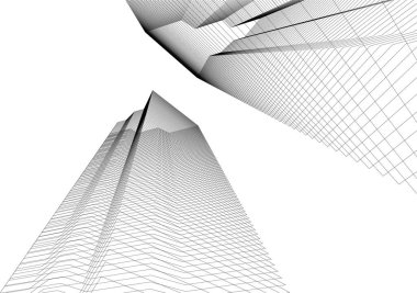 Gelecek perspektifi, soyut mimari duvar kağıdı tasarımı, dijital geometrik konsept arkaplan