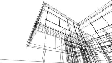 Ev yapımı mimari çizim vektörü illüstrasyonu