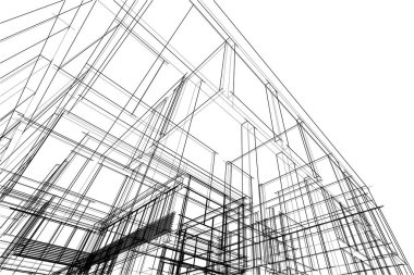 Ev yapımı mimari çizim vektörü illüstrasyonu