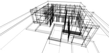 Ev yapımı mimari çizim vektörü illüstrasyonu