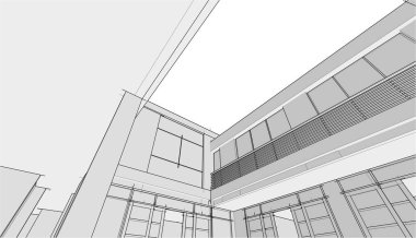 Ev yapımı mimari çizim vektörü illüstrasyonu