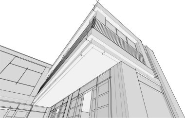 Ev yapımı mimari çizim vektörü illüstrasyonu