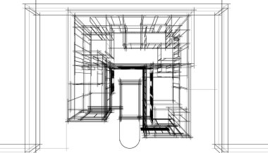 Ev yapımı mimari çizim vektörü illüstrasyonu