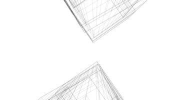  fütüristik perspektif, soyut mimari animasyon duvar kağıdı tasarımı, dijital geometrik konsept arka plan