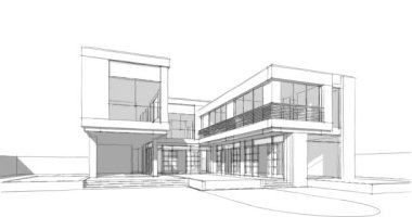 Ev yapımı mimari çizim vektör canlandırması çizimi