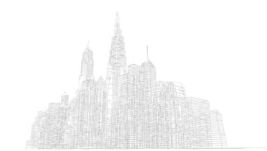 soyut mimari duvar kağıdı gökdelenler tasarım, dijital konsept arkaplan