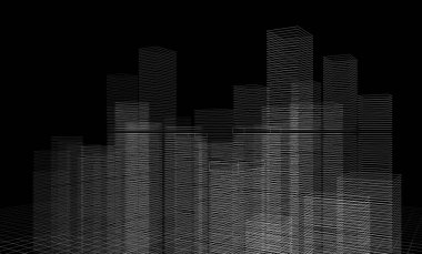 soyut mimari duvar kağıdı gökdelenler tasarım, dijital konsept arkaplan