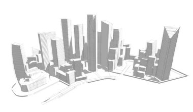 soyut mimari duvar kağıdı gökdelenler tasarım, dijital konsept arkaplan