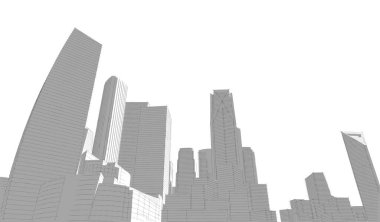 soyut mimari duvar kağıdı gökdelenler tasarım, dijital konsept arkaplan