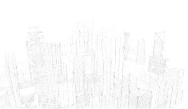 soyut mimari duvar kağıdı gökdelenler tasarım, dijital konsept arkaplan