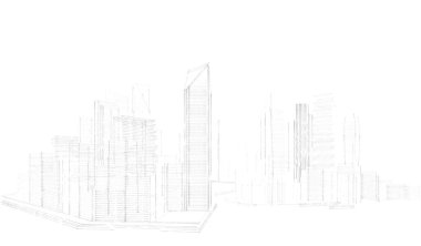 soyut mimari duvar kağıdı gökdelenler tasarım, dijital konsept arkaplan