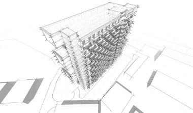  mimari çizim illüstrasyonu