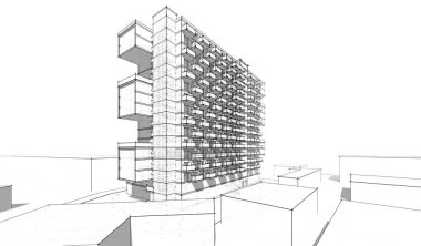  mimari çizim illüstrasyonu