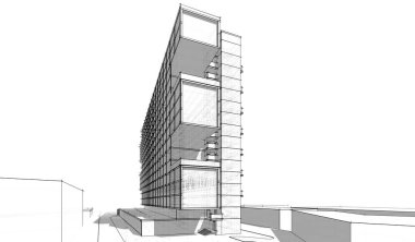  mimari çizim illüstrasyonu