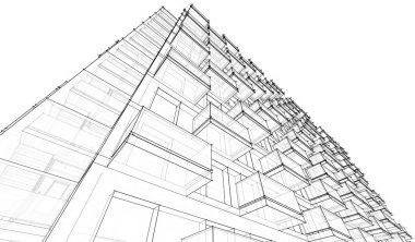  mimari çizim illüstrasyonu