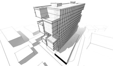  mimari çizim illüstrasyonu