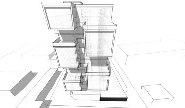  mimari çizim illüstrasyonu