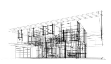  mimari çizim illüstrasyonu