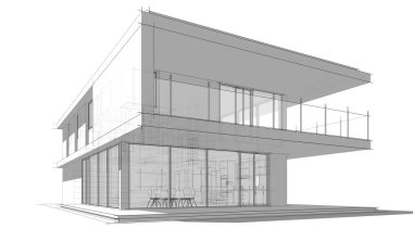  mimari çizim illüstrasyonu