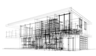  mimari çizim illüstrasyonu