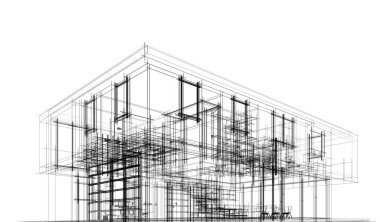  mimari çizim illüstrasyonu