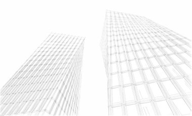 soyut mimari duvar kağıdı gökdelenler tasarım, dijital konsept arkaplan