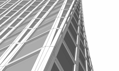 soyut mimari duvar kağıdı gökdelen tasarımı, dijital konsept arkaplan