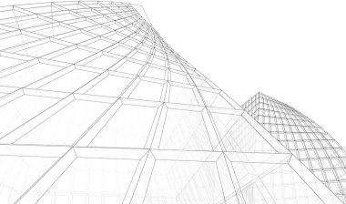 soyut mimari duvar kağıdı gökdelenler tasarım, dijital konsept arkaplan
