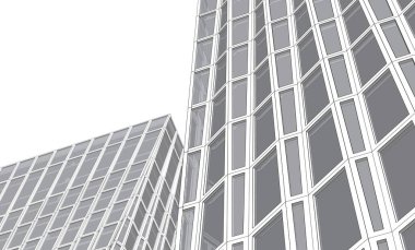 soyut mimari duvar kağıdı gökdelenler tasarım, dijital konsept arkaplan