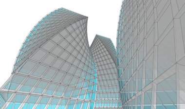 soyut mimari duvar kağıdı gökdelenler tasarım, dijital konsept arkaplan