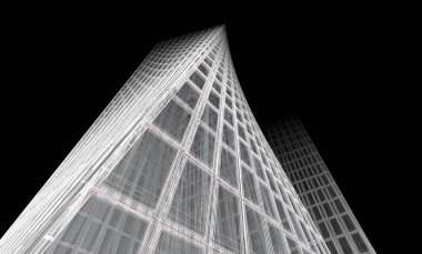 soyut mimari duvar kağıdı gökdelenler tasarım, dijital konsept arkaplan