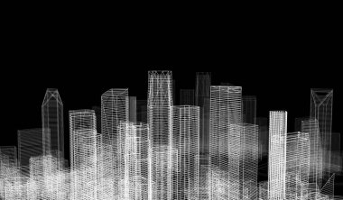 soyut mimari duvar kağıdı gökdelenler tasarım, dijital konsept arkaplan