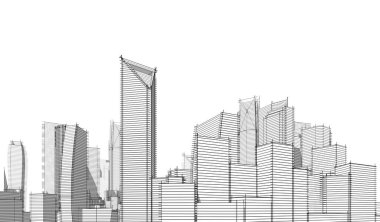 soyut mimari duvar kağıdı gökdelenler tasarım, dijital konsept arkaplan