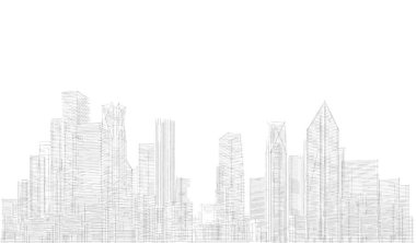 soyut mimari duvar kağıdı gökdelenler tasarım, dijital konsept arkaplan