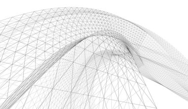 Gelecek perspektifi, soyut mimari duvar kağıdı tasarımı, dijital konsept arkaplan