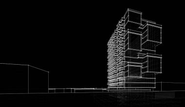 soyut mimari tasarım, dijital konsept arkaplanı oluşturma