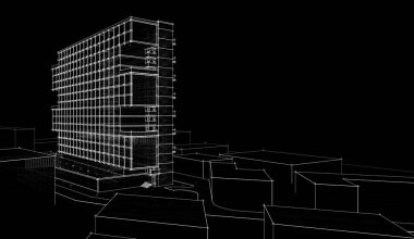 soyut mimari tasarım, dijital konsept arkaplanı oluşturma