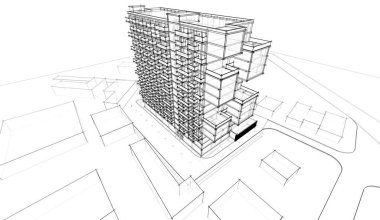 soyut mimari tasarım, dijital konsept arkaplanı oluşturma