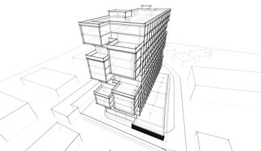 soyut mimari tasarım, dijital konsept arkaplanı oluşturma