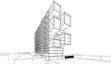 soyut mimari tasarım, dijital konsept arkaplanı oluşturma