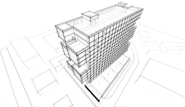 soyut mimari tasarım, dijital konsept arkaplanı oluşturma