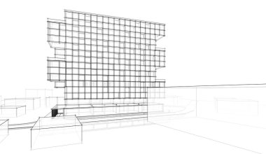 soyut mimari tasarım, dijital konsept arkaplanı oluşturma