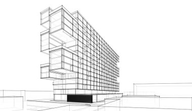 soyut mimari tasarım, dijital konsept arkaplanı oluşturma