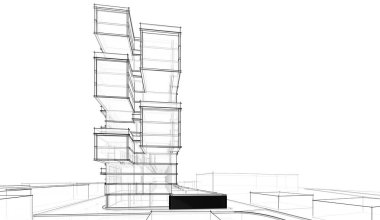 soyut mimari tasarım, dijital konsept arkaplanı oluşturma