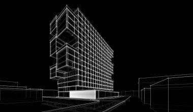 soyut mimari tasarım, dijital konsept arkaplanı oluşturma