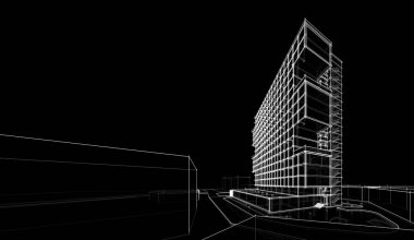 soyut mimari tasarım, dijital konsept arkaplanı oluşturma