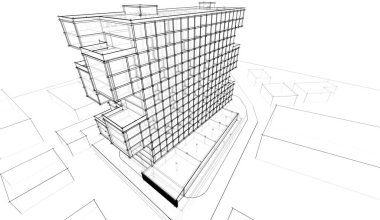 soyut mimari tasarım, dijital konsept arkaplanı oluşturma