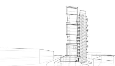 soyut mimari tasarım, dijital konsept arkaplanı oluşturma